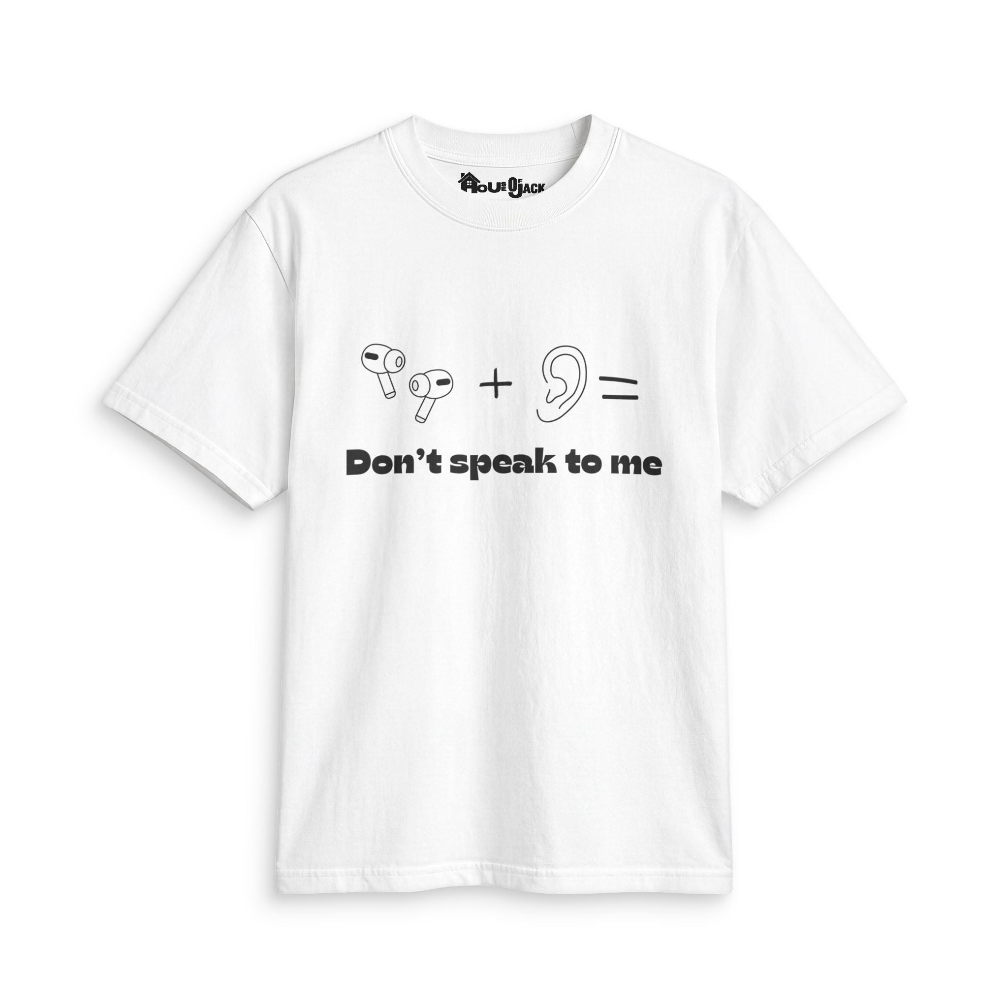 Don't Speak To Me T‑Shirt — Earbuds + Ear Graphic Funny Introvert Tee